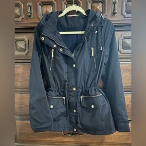 Michael Michael Kors Rain/Windbreaker Jacket Navy Blue